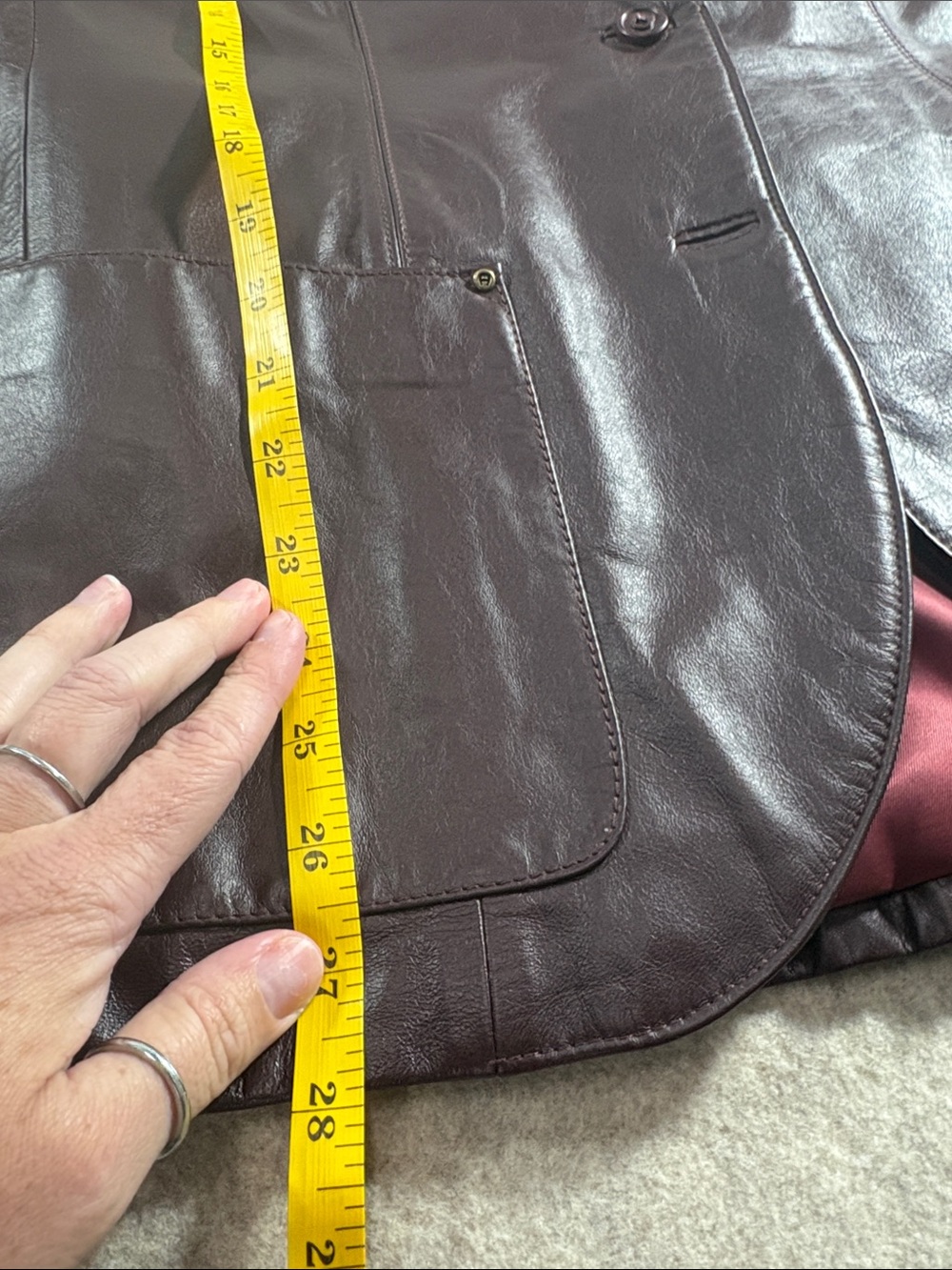 NWT VTG Etienne Aigner Oxblood Leather Blazer Jacket Deadstock Sz 12 - Picture 9 of 10